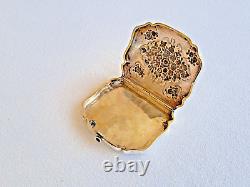 Antique sterling silver PILL/TRINKET BOX French Victorian 1900. With ruby stone