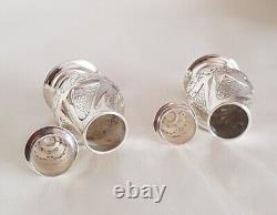 Antique sterling silver Salt & Pepper Pots. London 1894. By William Hutton & Sons