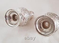 Antique sterling silver Salt & Pepper Pots. London 1894. By William Hutton & Sons