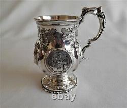 Antique sterling silver tankard/mug. C 1873 Birmingham United Kingdom
