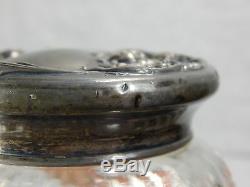 Atq Victorian F & B Repousse Sterling Silver Trinket Dresser Jar Powder Dish