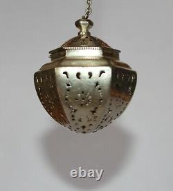 BAILEY BANKS & BIDDLE Antique Ornate Sterling Silver Tea Ball Infuser Strainer