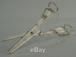 BEAUTIFUL FRENCH SOLID STERLING SILVER SCISSORS or GRAPE SHEARS 1895 VICTORIAN