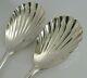 Beautiful Pair Of Victorian Sterling Silver Serving Spoons 1898 Antique 92g