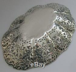 BEAUTIFUL STERLING SILVER FRUIT BREAD DISH BOWL 1898 VICTORIAN 9.25inch 212g