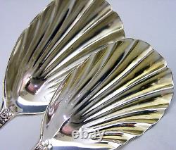 BEAUTIFUL VICTORIAN STERLING SILVER SERVING SPOONS 1897/1898 ANTIQUE 90g