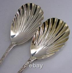 BEAUTIFUL VICTORIAN STERLING SILVER SERVING SPOONS 1897/1898 ANTIQUE 90g