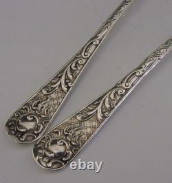 BEAUTIFUL VICTORIAN STERLING SILVER SERVING SPOONS 1897/1898 ANTIQUE 90g