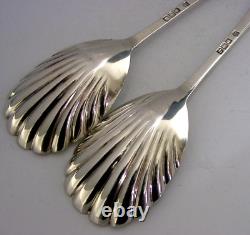 BEAUTIFUL VICTORIAN STERLING SILVER SERVING SPOONS 1897/1898 ANTIQUE 90g