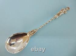 BOXED Pair Victorian Solid SILVER Figural FRUIT Spoons. Hayes Brothers 1894 111g
