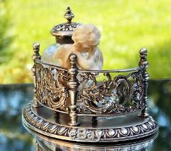 BREATH TAKING EXTREMELY RARE EARLY VICTORIAN M J Rückert SOLID SILVER INKSTAND