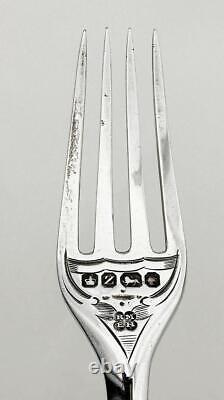BUTTER KNIFE & FORK STERLING SILVER & MoP VICTORIAN Sheffield 1867 M H & Co (D)