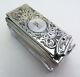 Beautiful Antique Victorian Sterling Silver Cut Glass Travelling Inkwell Ink Box