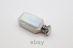 Beautiful Antique Victorian Sterling Silver Coloured Glass Scent Bottle