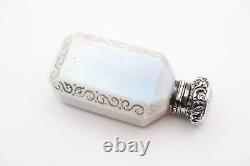 Beautiful Antique Victorian Sterling Silver Coloured Glass Scent Bottle