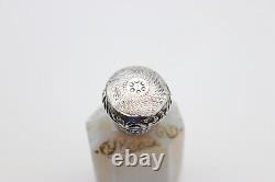 Beautiful Antique Victorian Sterling Silver Coloured Glass Scent Bottle