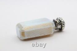 Beautiful Antique Victorian Sterling Silver Coloured Glass Scent Bottle