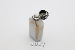 Beautiful Antique Victorian Sterling Silver Coloured Glass Scent Bottle