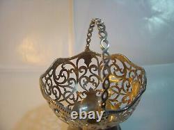 Beautiful Rare-genuine Solid Silver Intricate Basket / Bowl- Victorian-193 Grm