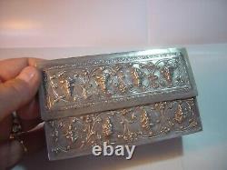 Beautiful Rare-genuine Solid Silver Siamese Gods /godesses Box! Victorian