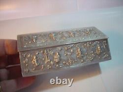 Beautiful Rare-genuine Solid Silver Siamese Gods /godesses Box! Victorian