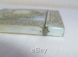 Beautiful Victorian Antique Carved Rococo Mother Of Pearl Calling Card Case Box
