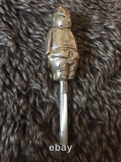 Beautiful Victorian Hallmarked Silver And Pearl Policeman Baby Rattle. Reduced
