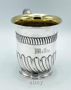 CHILD & CHILD LONDON SILVER CHRISTENING MUG Sheffield 1891 MILLIE