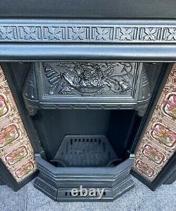 Cast Iron Tiled Fireplace / Fire Surround / Insert / Victorian / Solid Fuel