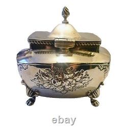 Decorative Victorian Solid Silver Tea Caddy 1874