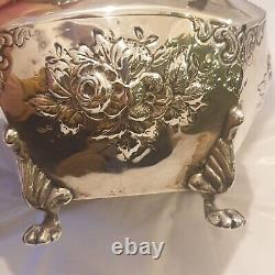 Decorative Victorian Solid Silver Tea Caddy 1874