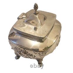 Decorative Victorian Solid Silver Tea Caddy 1874