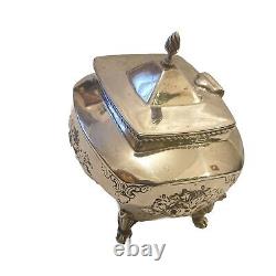 Decorative Victorian Solid Silver Tea Caddy 1874