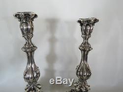 Early 1900s Hand Made 19oz Sterling Silver Pair of Shabbat Candle Sticks 9284