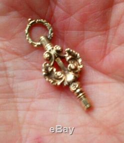 Early Victorian 15 Ct Solid Gold Pocket Watch Key LOVELY Pendant VGC