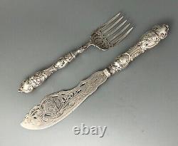 Early Victorian Solid SIlver Fish Servers Martin Hall Sheffield 1855 ALZX