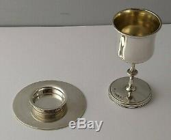 Early Victorian Solid Silver Chalice & Paten Part Communion Set Birm. 1848