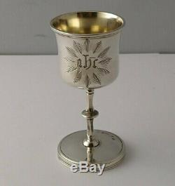 Early Victorian Solid Silver Chalice & Paten Part Communion Set Birm. 1848