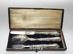 Early Victorian Solid Silver Sterling Christening Set Aaron Hadfield Sheff 1844