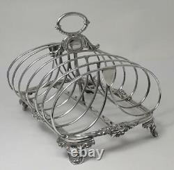 Early Victorian Sterling Silver 6-Division Toast Rack Hallmarked 1841 (333g)