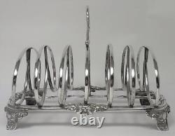 Early Victorian Sterling Silver 6-Division Toast Rack Hallmarked 1841 (333g)