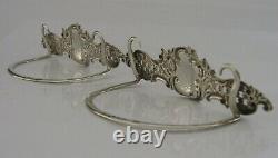 English Pair Of Solid Sterling Silver Menu Holders 1898 Victorian Antiques