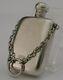 English Solid Sterling Silver Miniature Hip Flask Perfume Bottle 1900 Antique