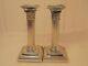 English Sterling Silver Weighted Corinthian Column Candlesticks. 618 Grams. Ncb