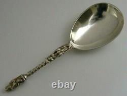 English Victorian Sterling Silver Apostle Caddy Spoon 1869 Antique