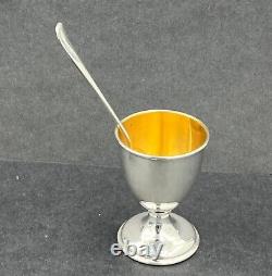 English sterling silver egg cup and spoon in case christening Birm1960/61