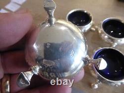 Excellent 2 PAIRS VICTORIAN Solid Silver Salts DATE C 1866