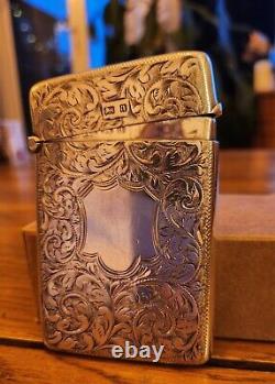 Exquisite Solid Silver/Gilt Victorian John Clifford Calling Card Case