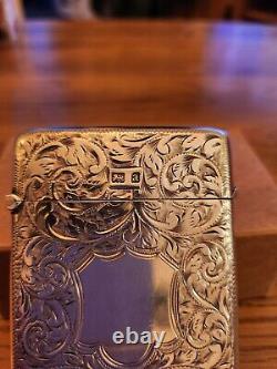 Exquisite Solid Silver/Gilt Victorian John Clifford Calling Card Case