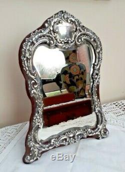 FAB! Large 12.5 Henry Matthews Silver Easel Dressing Table Mirror c1901